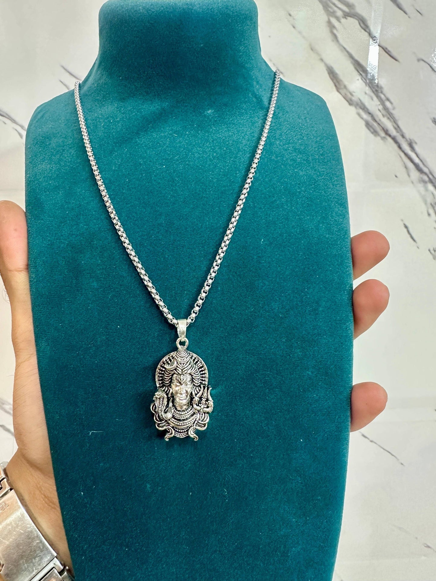 Shiv Pendant Necklace with Chain for Spiritual Connection and Style - Harappakart