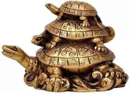 Three Tiered Turtle Tortoise Family For Health And Good Luck For Home D�cor - 12 cm - Harappakart