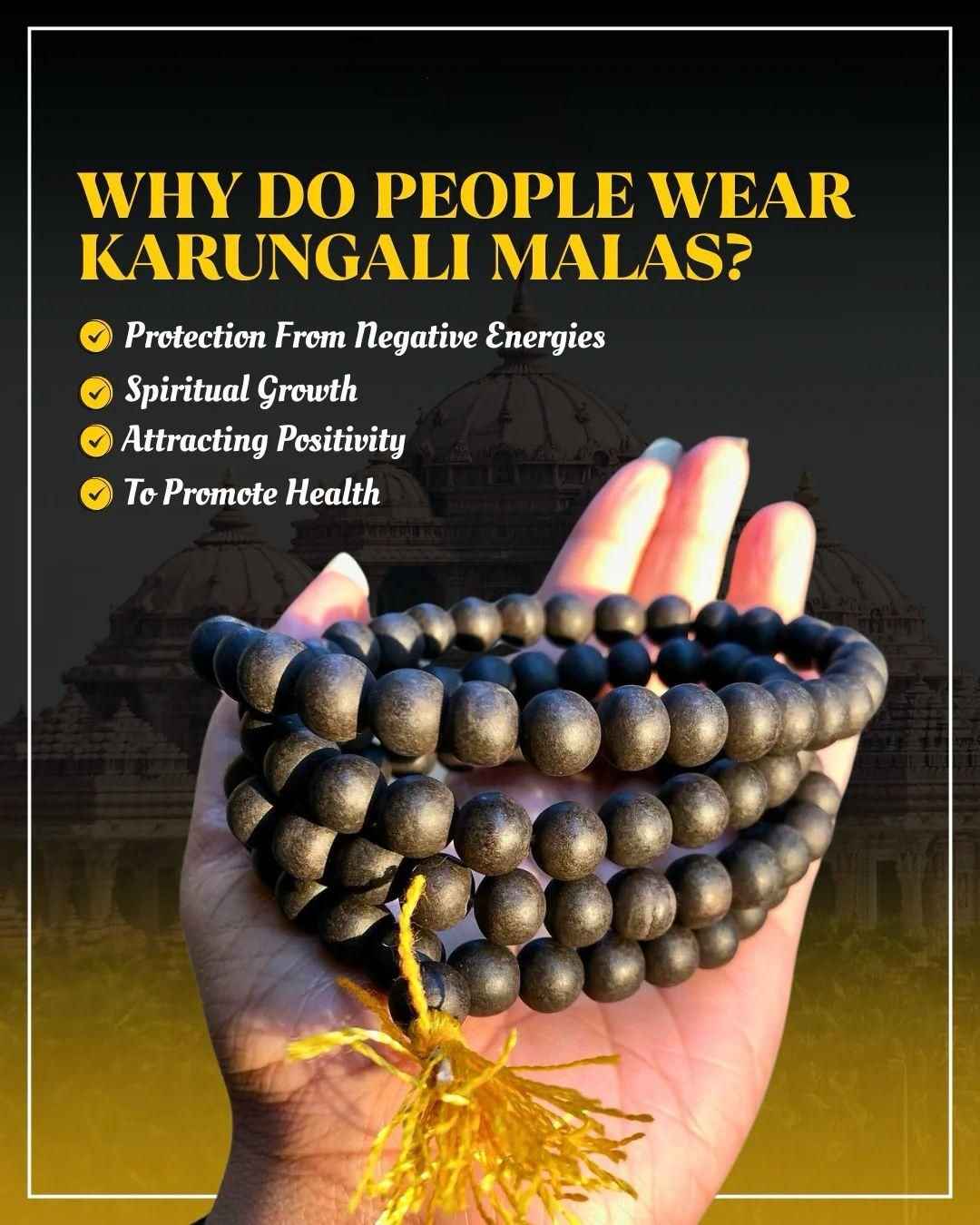 Original Karungali Mala 108 Beads Ebony Wood - Harappakart