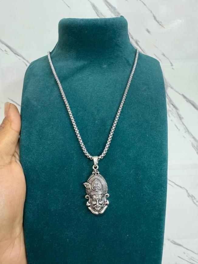 Khatu Shyam Pendant with Chain for Spiritual Elegance and Blessings - Harappakart