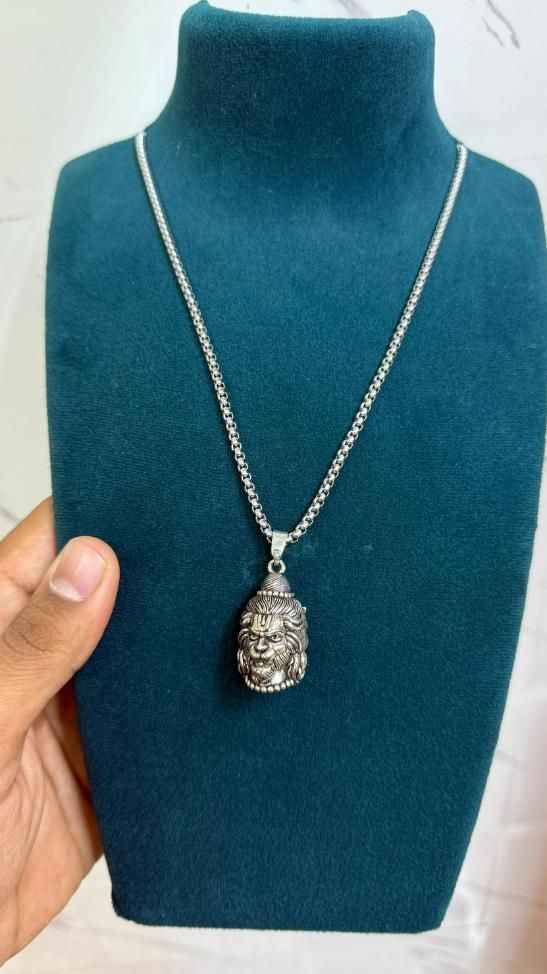 2 Face Pendent of Hanuman Shankar with Chain - Spiritual Jewelry for Divine Blessings - Harappakart