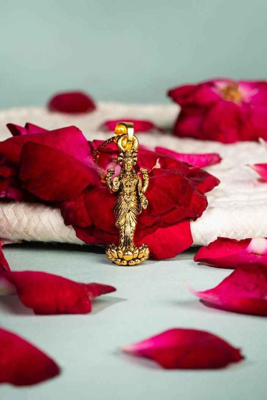Gold Plated Laxmi Mataji Pendant with Chain