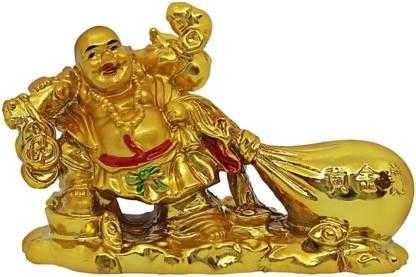 Feng Shui Lucky Laughing Buddha Pulling Big Potli Showpiece - Harappakart