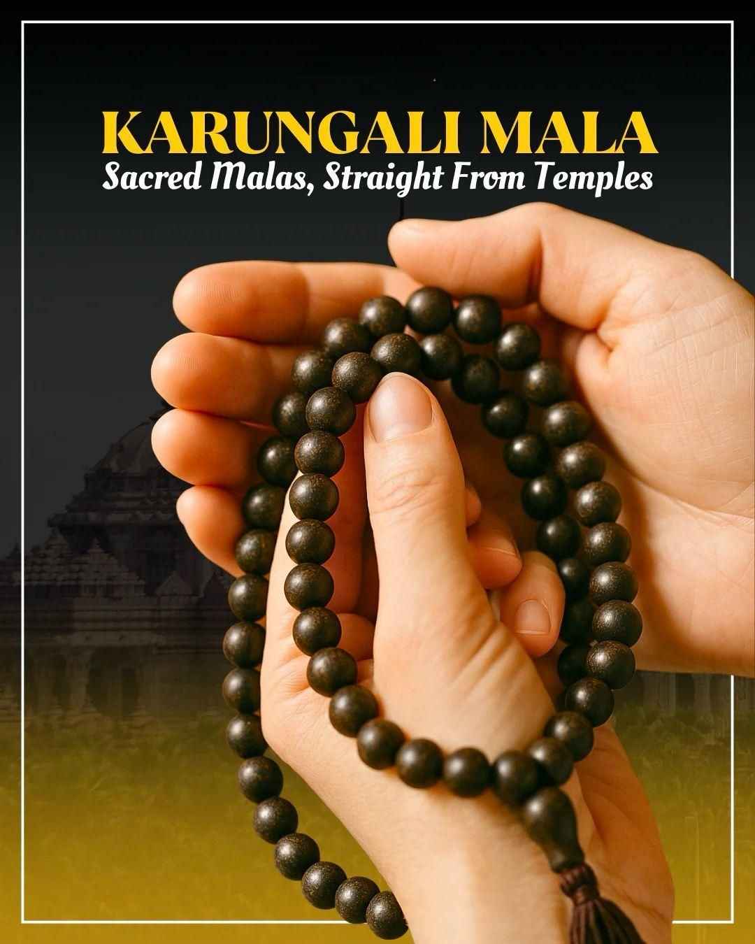 Original Karungali Mala 108 Beads Ebony Wood - Harappakart