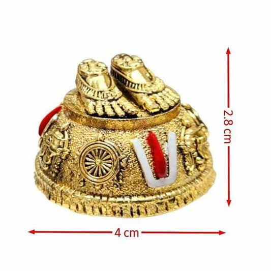 Gold Plated Antique Lord Balaji Charan Paduka - Harappakart