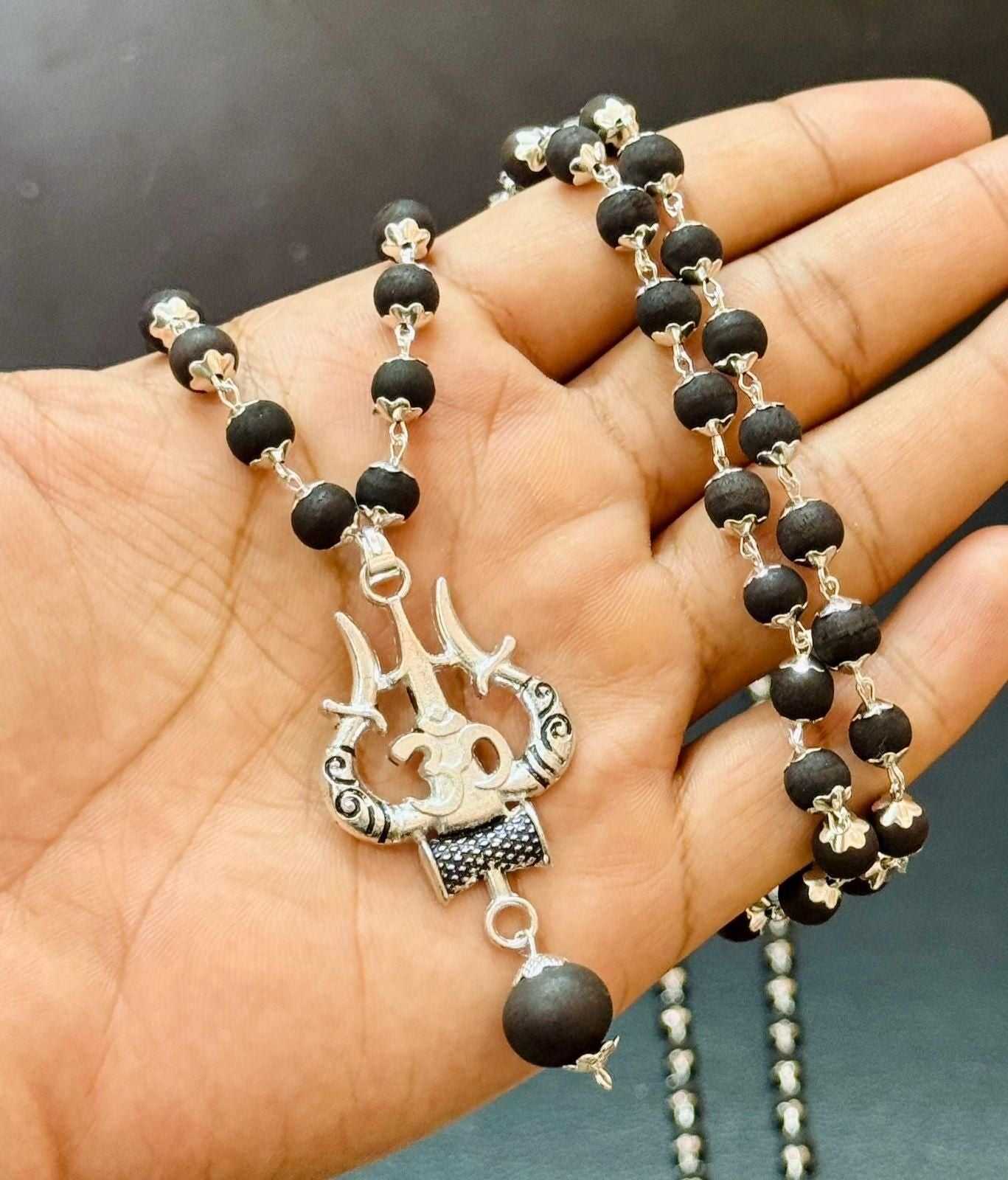 Om Shiva Trishool Karungali Mala - Harappakart