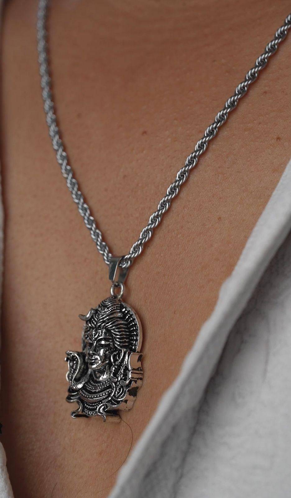 Shiv Pendant Necklace with Chain for Spiritual Connection and Style - Harappakart
