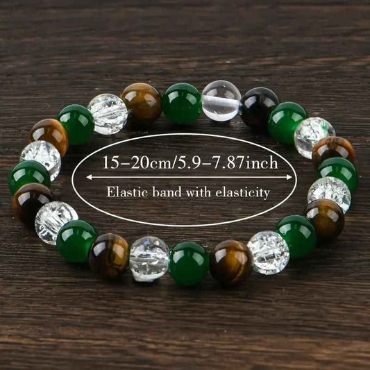 Relaxing Success Enhancing Prosperity & Abundance Beaded Stretch Unisex Bracelet (Pack of 2) - Harappakart