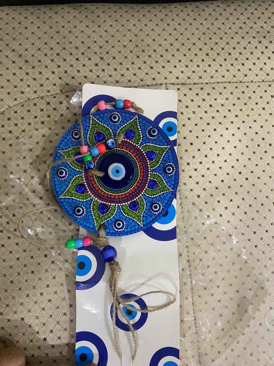 Handcrafted Evil Eye Wall Hanging for Home Decor ? Nazar Battu Protection Charm - Harappakart