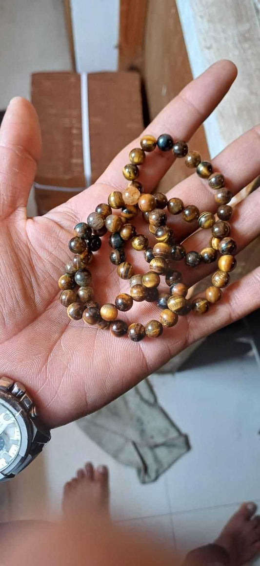 Tiger Eye Yellow Crystal Healing Stone Bracelet - Harappakart