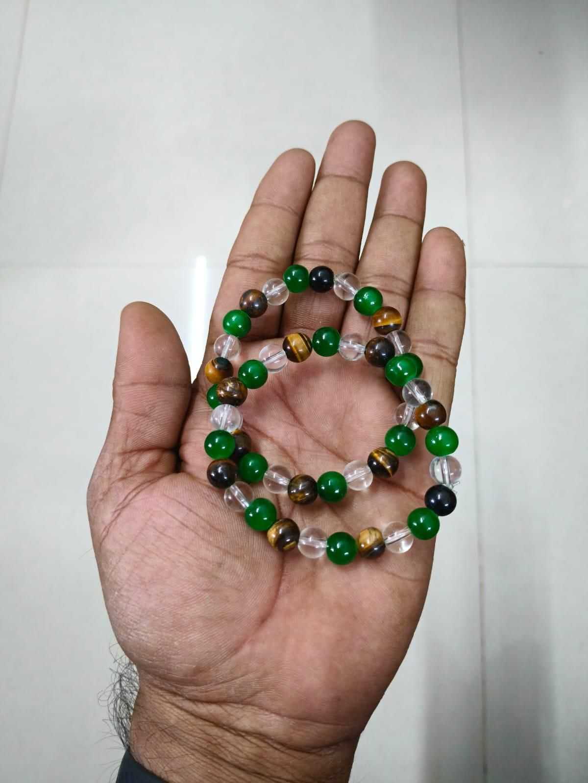 Relaxing Success Enhancing Prosperity & Abundance Beaded Stretch Unisex Bracelet (Pack of 2)