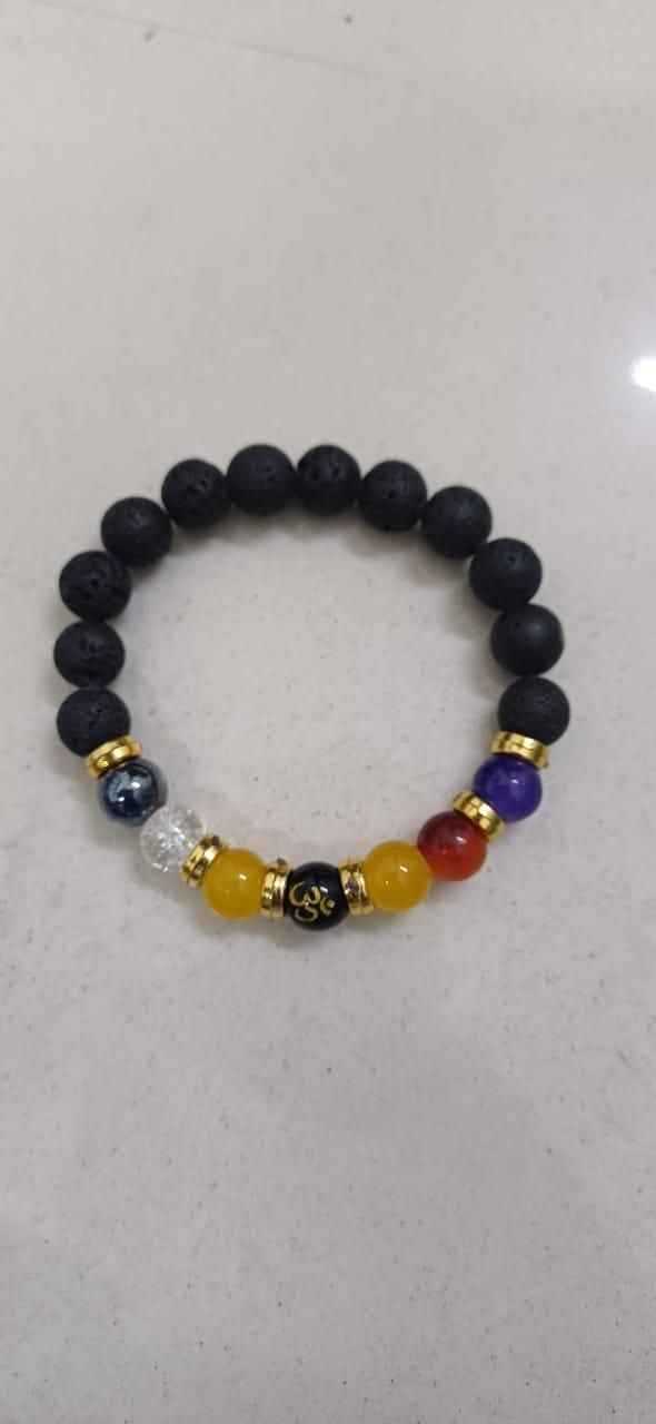 Natural Beads Om Bracelet