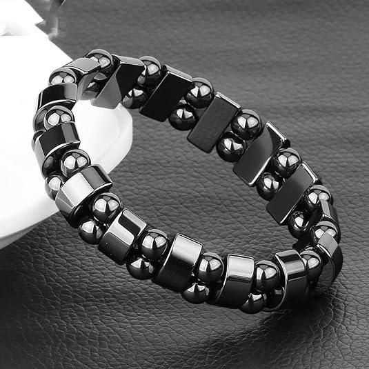 Magnetic Sugar Control Bracelet,Unisex Stylish Health Care Magnetic Black Stone Therapy Bracelet - Harappakart