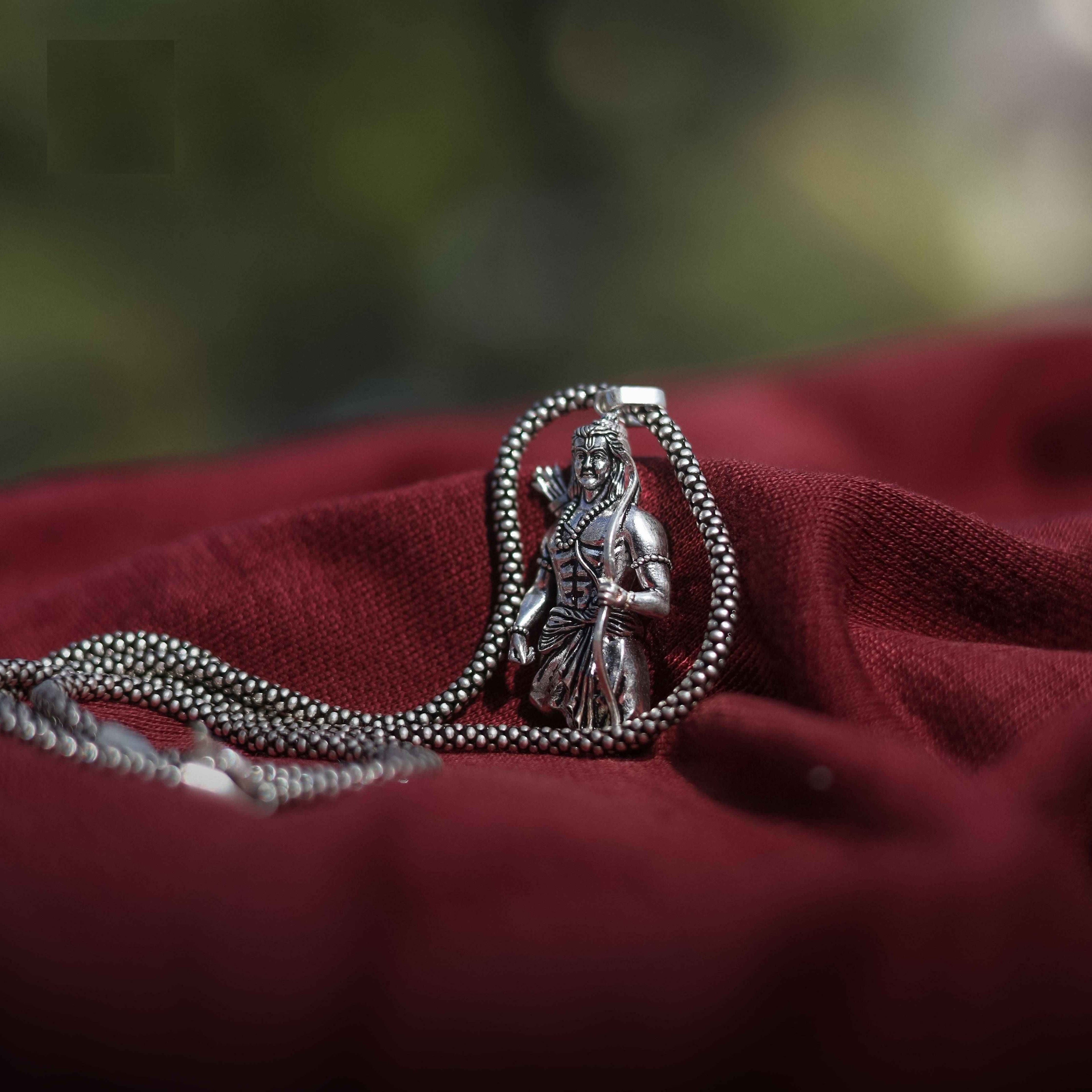Lord Ram Pendant with Chain - Divine Jewelry for Spiritual Connection - Harappakart
