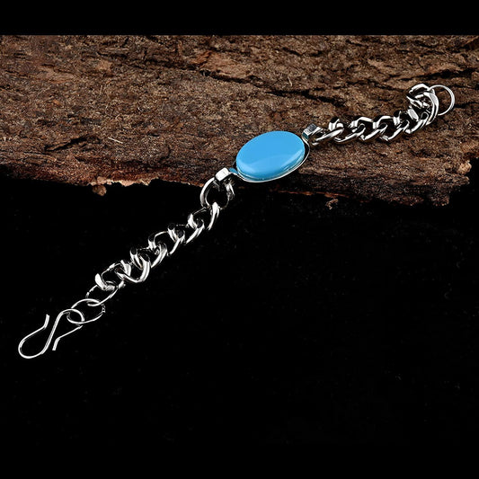 Gleaming Beads & Silver Plated Men's Bracelet - Harappakart