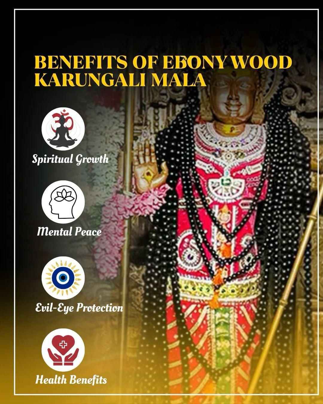 Original Karungali Mala 108 Beads Ebony Wood - Harappakart