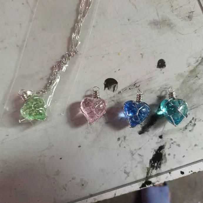 Fashion Metal Wrapped Love Heart Crystal Stone Pendant - Harappakart