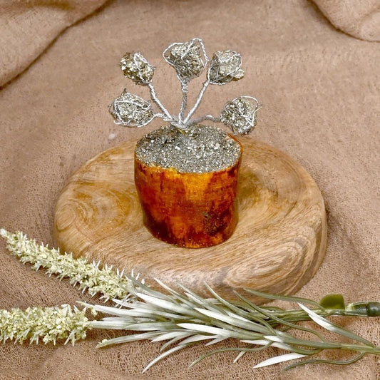Money Magnet Pyrite Tree - 5 Beads - Harappakart