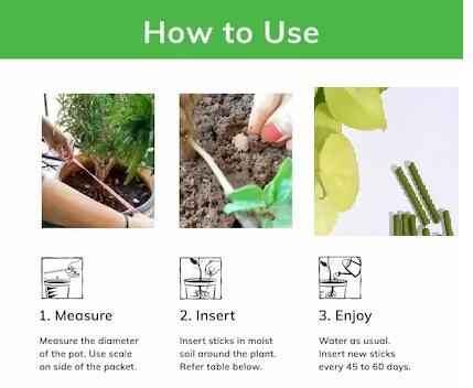 Plant Grow Fertilizer Sticks For Plants - 25 Stick Pack of 1 - Harappakart