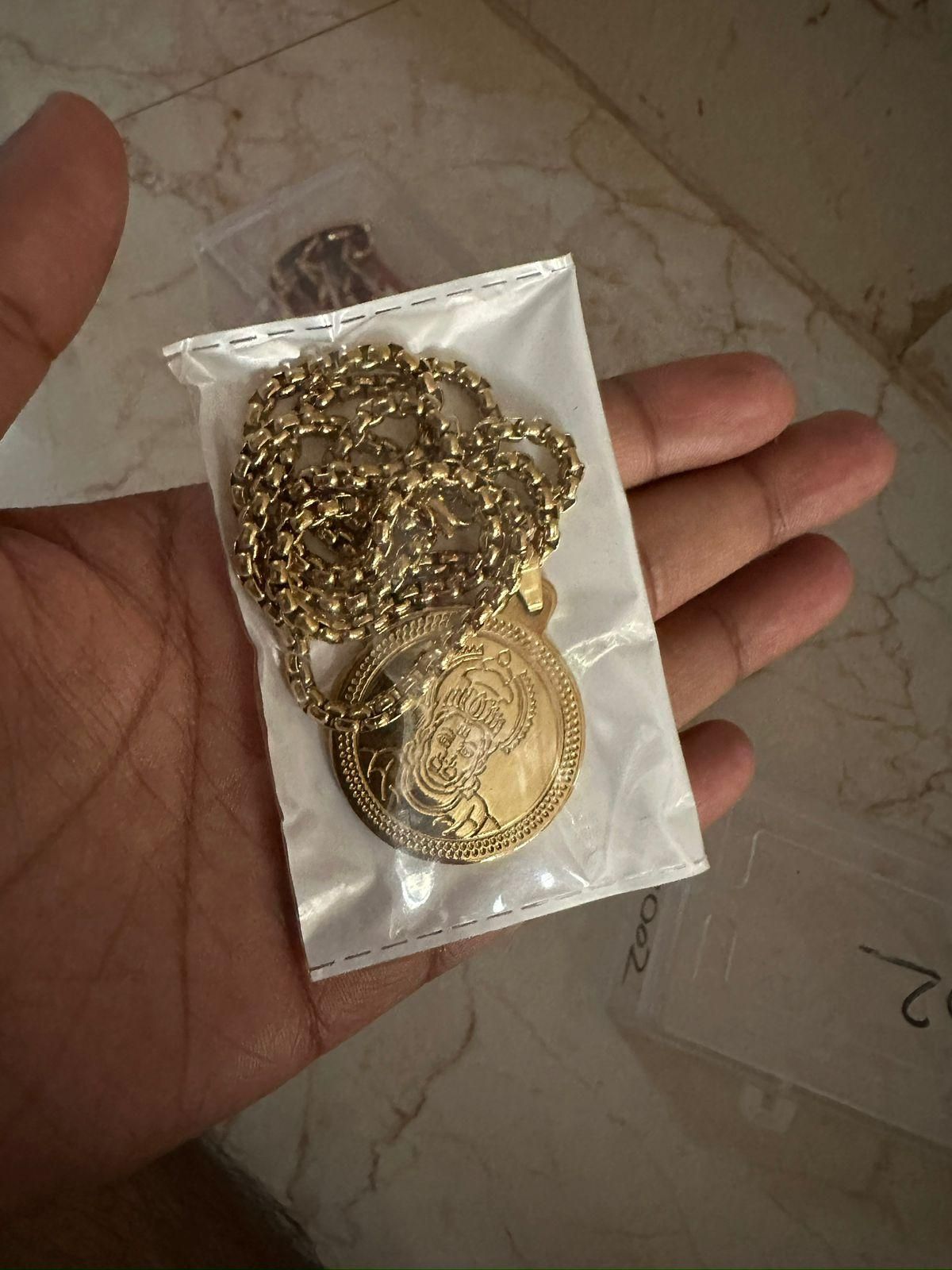 Gold Plated Hanuman Locket With Chain - Harappakart