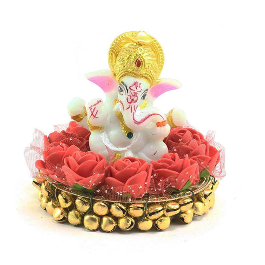 eCraftIndia Lord Ganesha idol on Decorative Plate for Car and Home - Harappakart