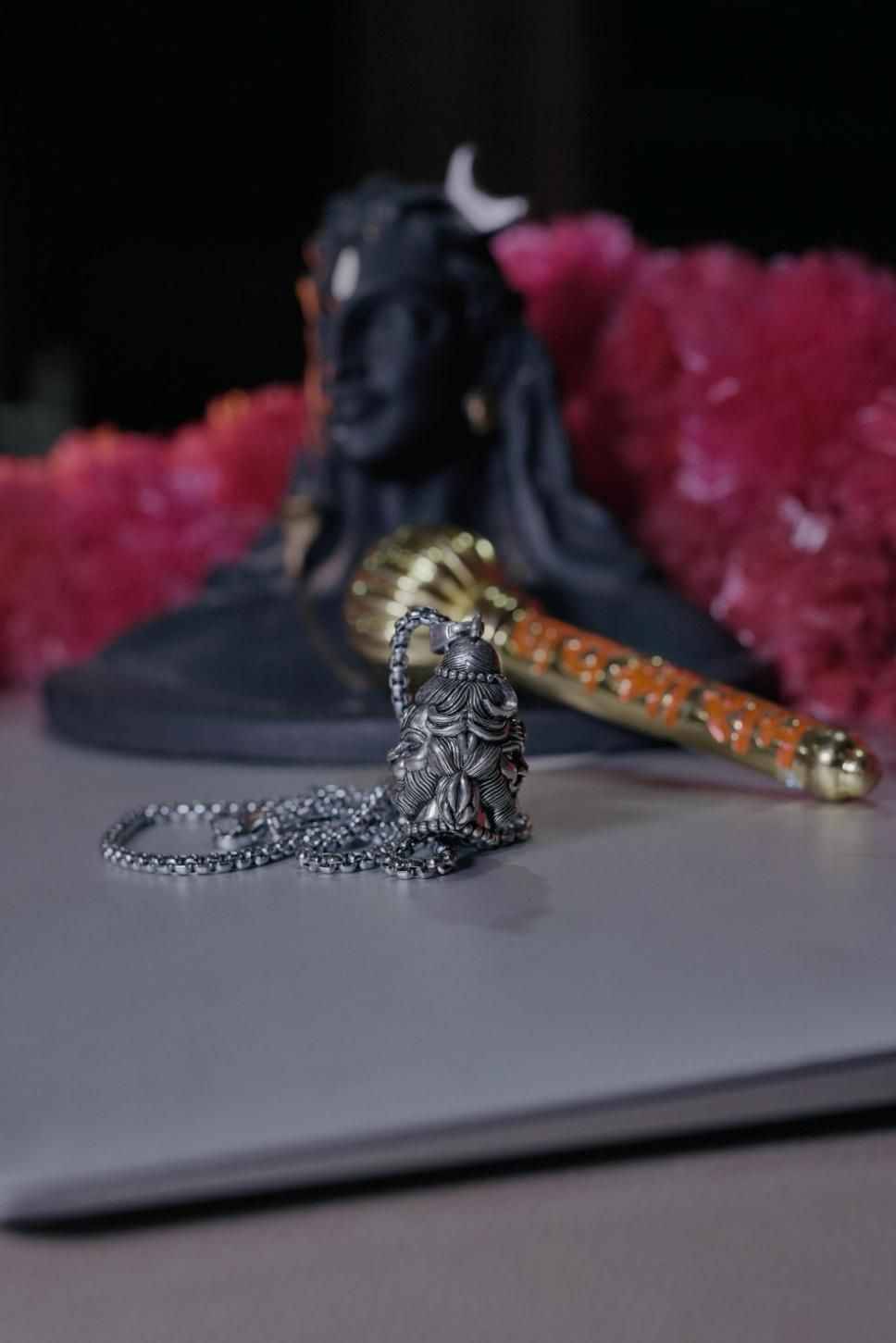 2 Face Pendent of Hanuman Shankar with Chain - Spiritual Jewelry for Divine Blessings - Harappakart