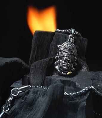 Khatu Shyam Pendant with Chain for Spiritual Elegance and Blessings - Harappakart