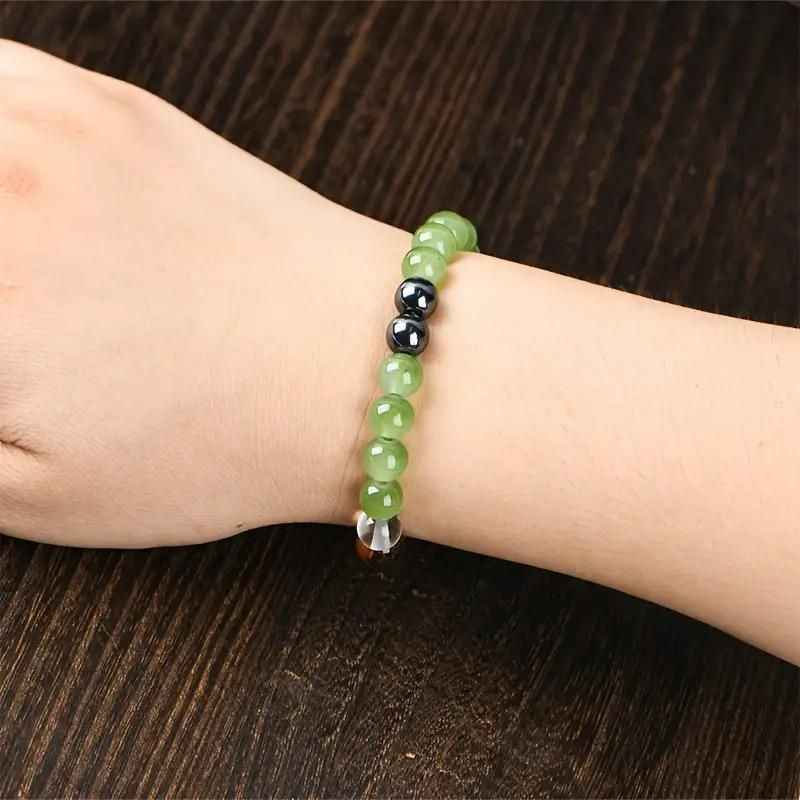 Tiger's Eye Stone and Crystal Beads Bracelet Pack of 1 - Harappakart