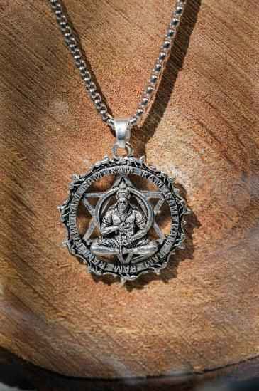 Shree Yantra Hanuman Pendant for Spiritual Protection with Chain - Harappakart