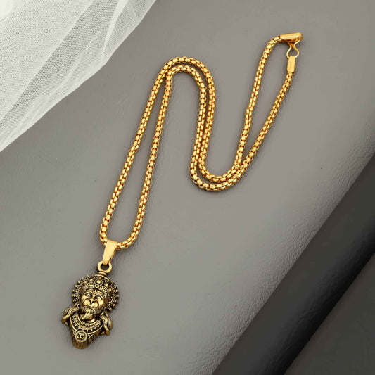 Lord Hanuman Pendant with Chain - Harappakart