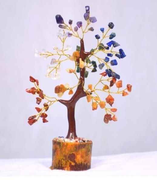 7 Chakra Natural Gemstone Crystal Tree - Harappakart
