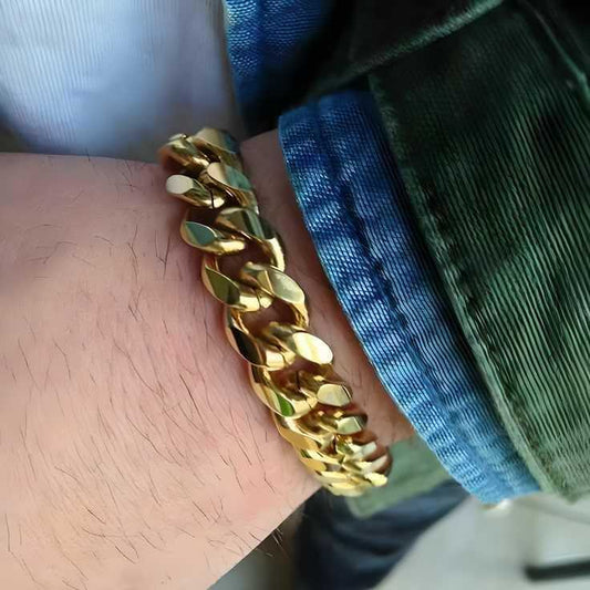 Gold Cuban Bracelet Men - Harappakart