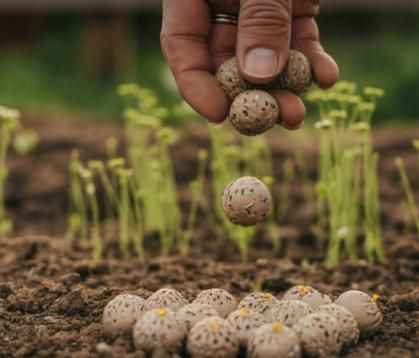 Organic Seedballs Pack of 6 ( Tulsi , Sungold , Sunflower & Morning Star ) - Harappakart