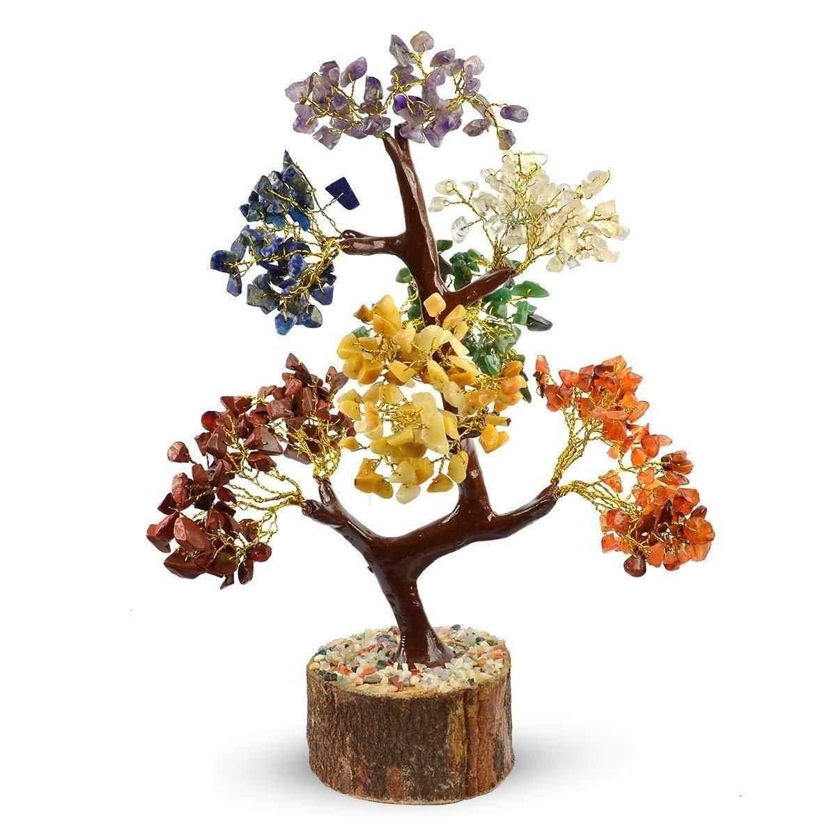 7 Chakra Natural Gemstone Crystal Tree - Harappakart