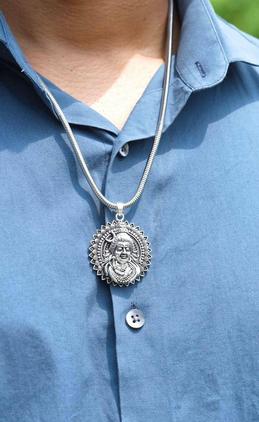 Lord Shiva Pendant with Snake Chain – Divine Elegance for Spiritual Wear - Harappakart