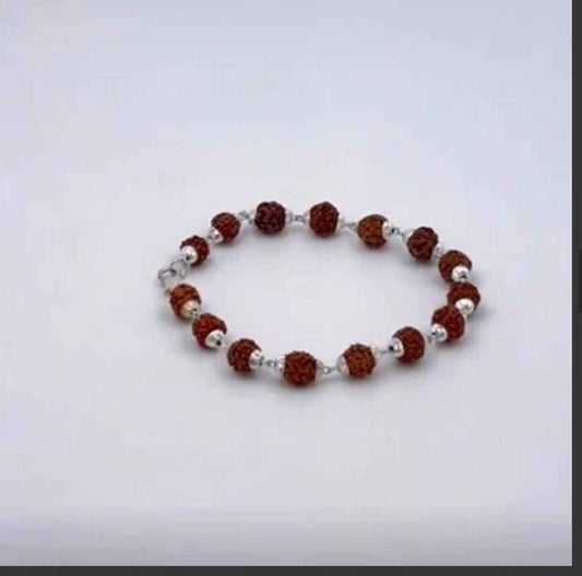 Rudraksha Bracelet Silver Plated - Harappakart