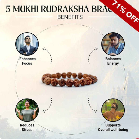 5 Mukhi Rudraksha Bracelet - Harappakart