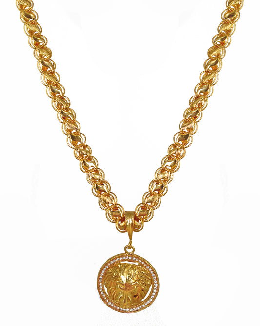 Luxurious Men's Gold Plated Pendant With Chain Vol 3 - Harappakart