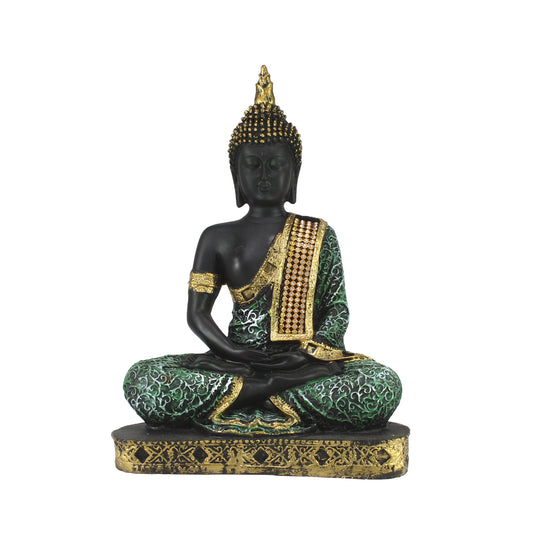 eCraftIndia Green Meditating Buddha Decorative Showpiece - 24 cm - Harappakart