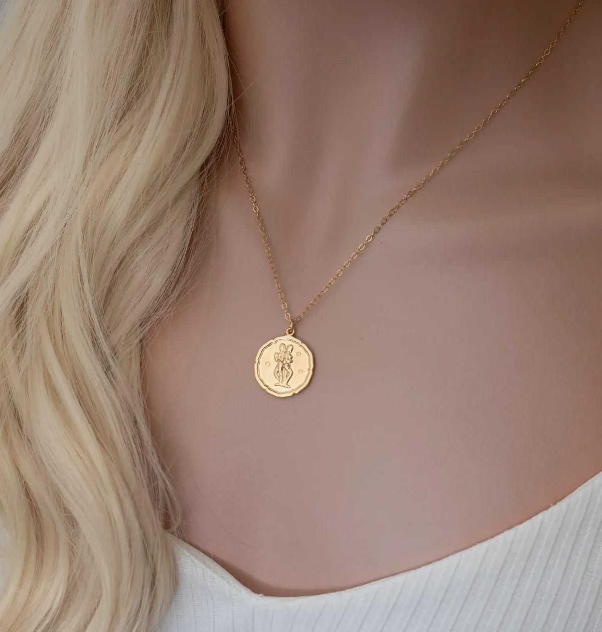 Gold Plated Zodiac Sign Necklace - Harappakart