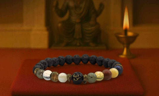 Natural Beads Om Bracelet - Handcrafted for Mindfulness and Style - Harappakart