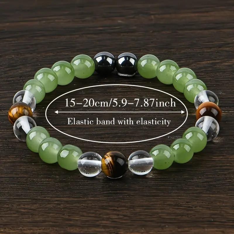 Tiger's Eye Stone and Crystal Beads Bracelet Pack of 1 - Harappakart