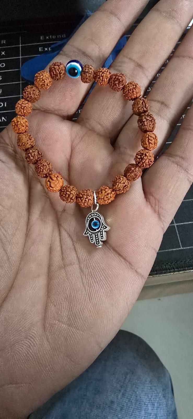 Spiritual Eye Bohemian Rudraksha Beads Bracelet Pack of 2 - Harappakart