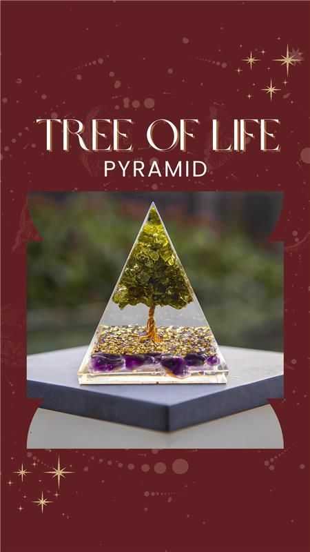 Tree of Life Peridot Orgon Pyramid - Harappakart