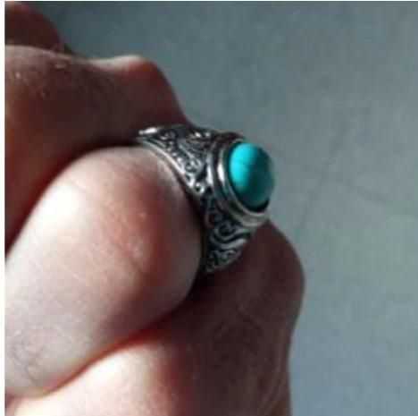 Men Silver-Plated Blue Stone Studded Oxidized Ring - Harappakart