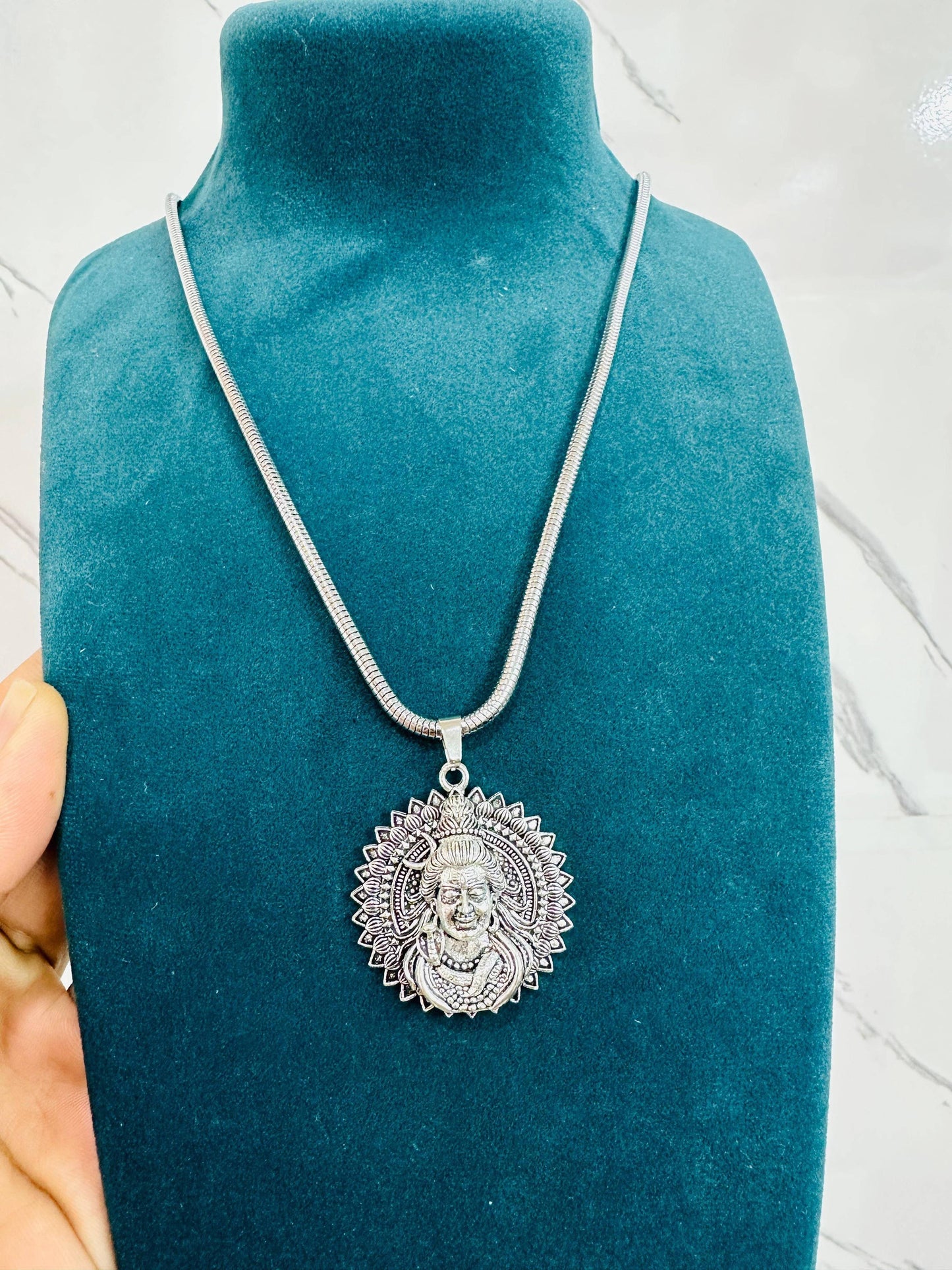 Lord Shiva Pendant with Snake Chain – Divine Elegance for Spiritual Wear - Harappakart