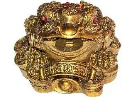 Vastu / Feng Shui / Three Legged Frog With Coin For Health, Wealth And Happiness | Decorative Showpiece for Home d�cor - 7 cm - Harappakart