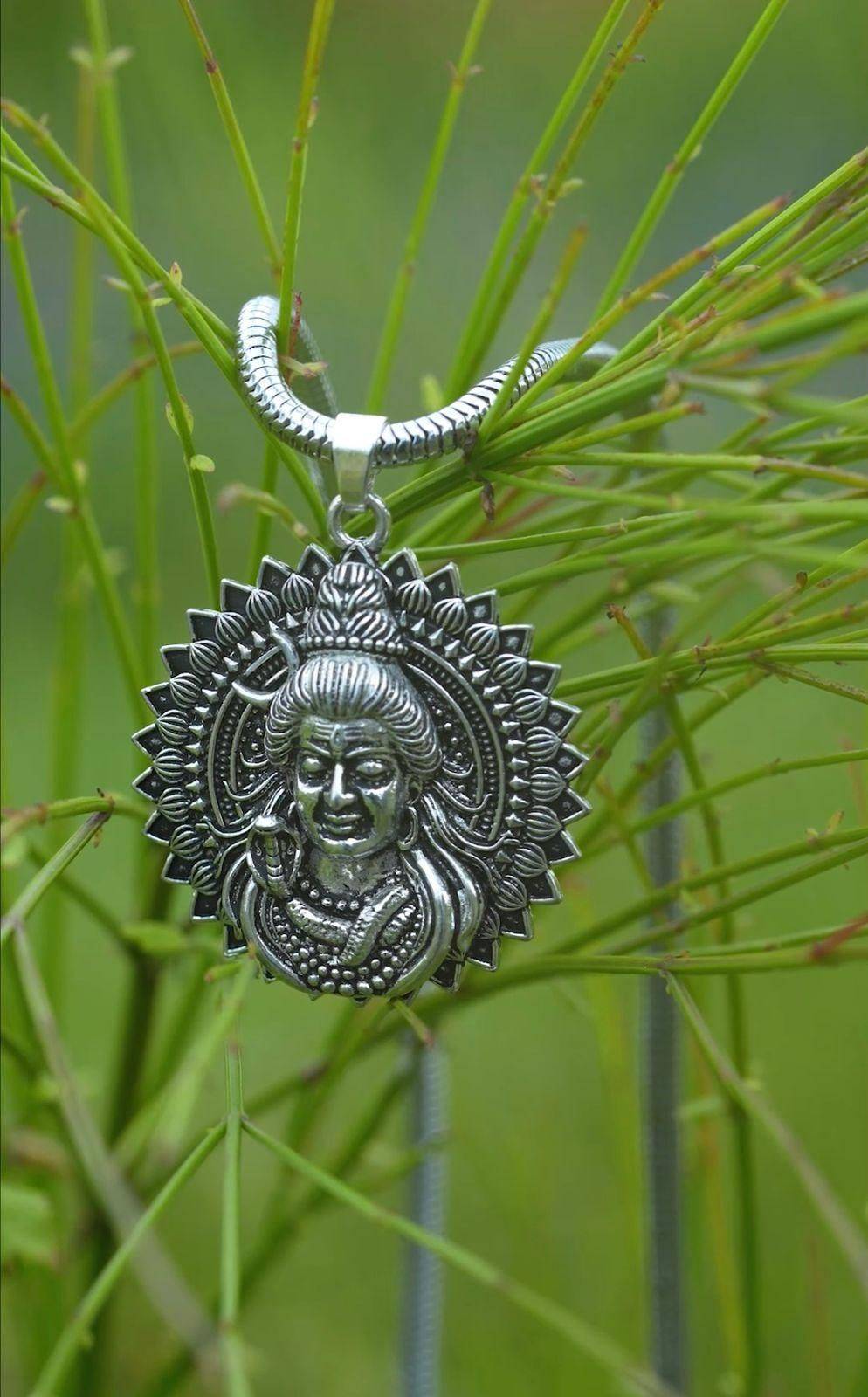 Lord Shiva Pendant with Snake Chain – Divine Elegance for Spiritual Wear - Harappakart