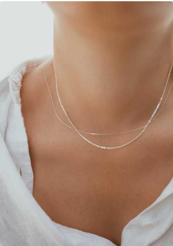 Fine Necklace Silver Beading Chain