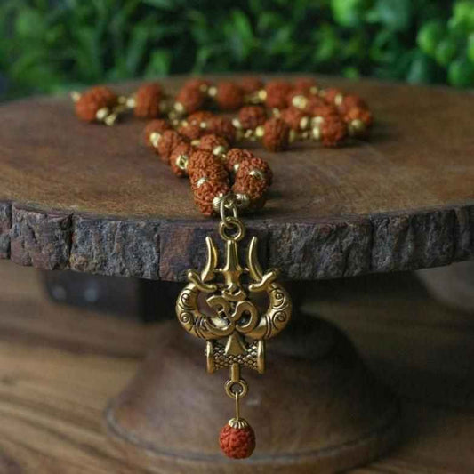 Panchmukhi Rudraksha OM Shiva Trishool Mala - Harappakart